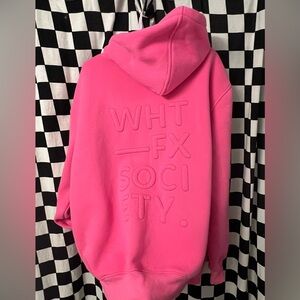 White Fox Boutique Puffy font Pink Hoodie
